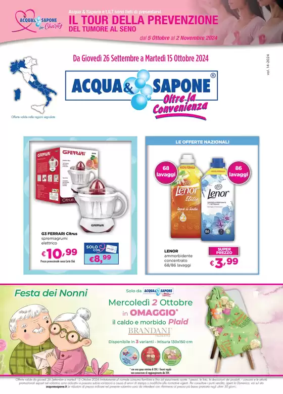 Volantino Acqua & Sapone a San Maurizio Canavese | Il tour della prevenzione | 26/9/2024 - 15/10/2024