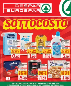 Offerte di Iper e super a Tonara | Sottocosto in Eurospar | 26/9/2024 - 6/10/2024