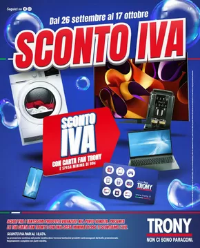 Offerte di Elettronica a Rufina | Sconti iva in Trony | 26/9/2024 - 17/10/2024