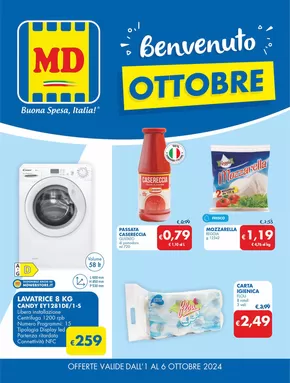 Volantino MD a Vallesaccarda | Benvenuto Ottobre | 1/10/2024 - 6/10/2024