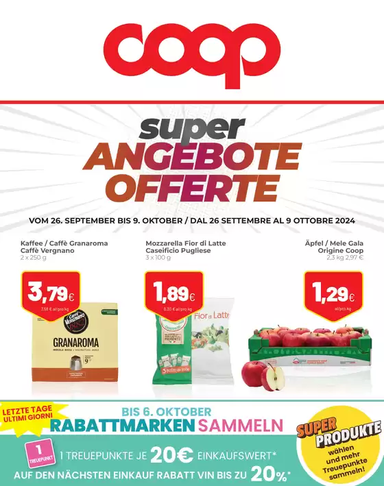 Volantino Coop a Brunico | Super offerte | 26/9/2024 - 9/10/2024