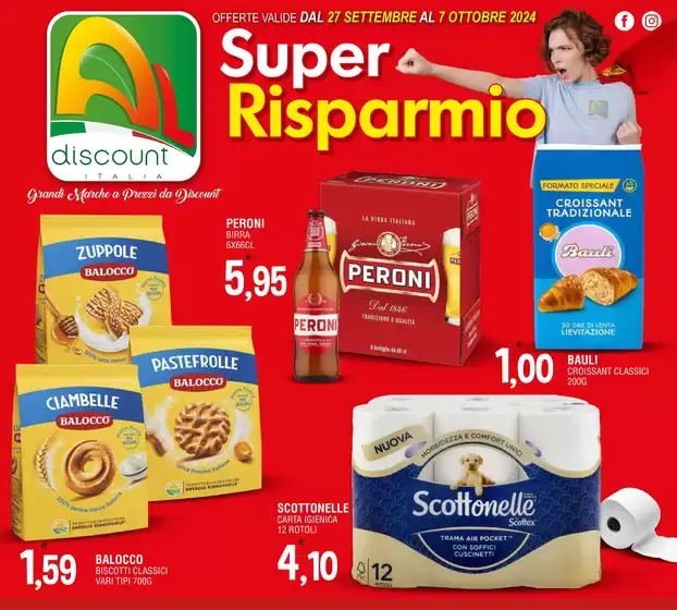 Volantino Al Discount a Torchiarolo | Super risparmio | 27/9/2024 - 7/10/2024