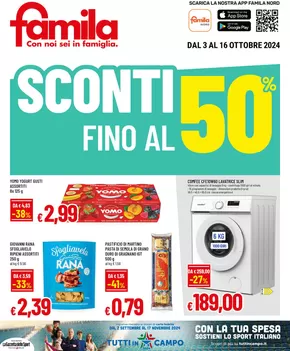 Volantino Famila a Issogne | Sconti fino al 50% | 3/10/2024 - 16/10/2024