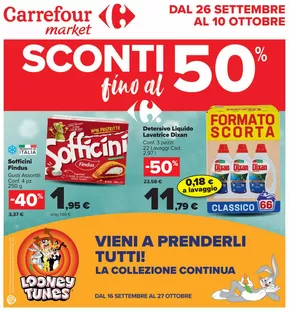 Volantino Carrefour Market a Piazzatorre | Sconti fino al 50% | 26/9/2024 - 10/10/2024