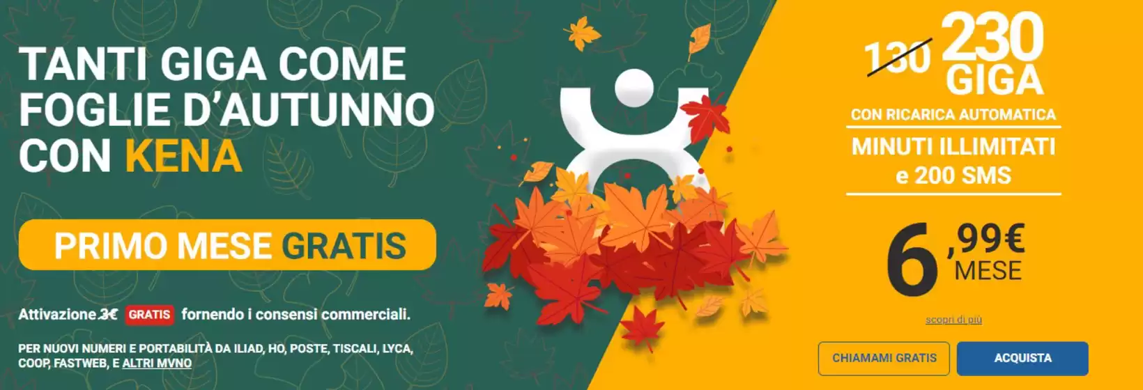 Volantino Kena Mobile a Verrès | TANTI GIGA COME FOGLIE D’AUTUNNO CON KENA | 1/10/2024 - 31/10/2024