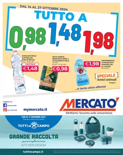 Volantino Mercatò a Asti | Tutto a 0,98, 1,48, 1,98 | 14/10/2024 - 27/10/2024