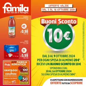 Volantino Famila | Buoni sconto 10 euro | 3/10/2024 - 16/10/2024