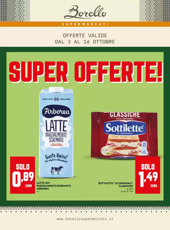 Volantino Borello a Verolengo | Super offerte | 3/10/2024 - 16/10/2024