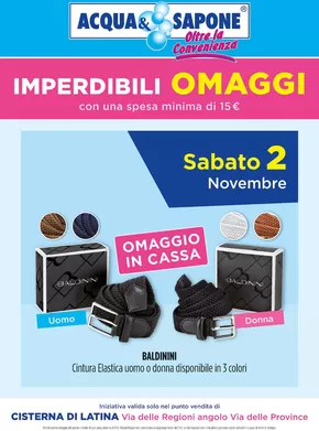 Volantino Acqua & Sapone a Cisterna di Latina | Imperdibili omaggi | 2/11/2024 - 2/11/2024