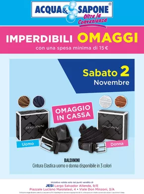 Offerte di Cura casa e corpo a Ostra | Imperdibili omaggi in Acqua & Sapone | 2/11/2024 - 2/11/2024