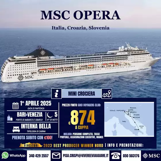 Volantino Vivere & Viaggiare a Lido di Ostia | Msc Opera | 7/10/2024 - 1/4/2025