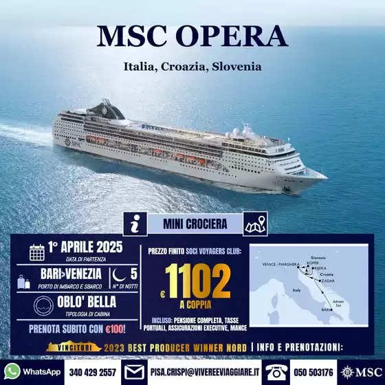 Volantino Vivere & Viaggiare a Lido di Ostia | Msc Opera | 7/10/2024 - 1/4/2025