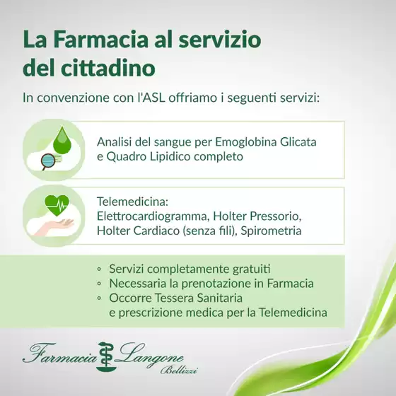 Volantino Farmacia Langone a Bellizzi | La farmacia al servizio del cittadino | 9/10/2024 - 31/12/2024