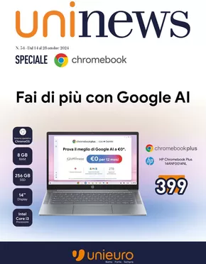 Volantino Unieuro a Bari | Speciale Chromebook da Unieuro! | 14/10/2024 - 28/10/2024