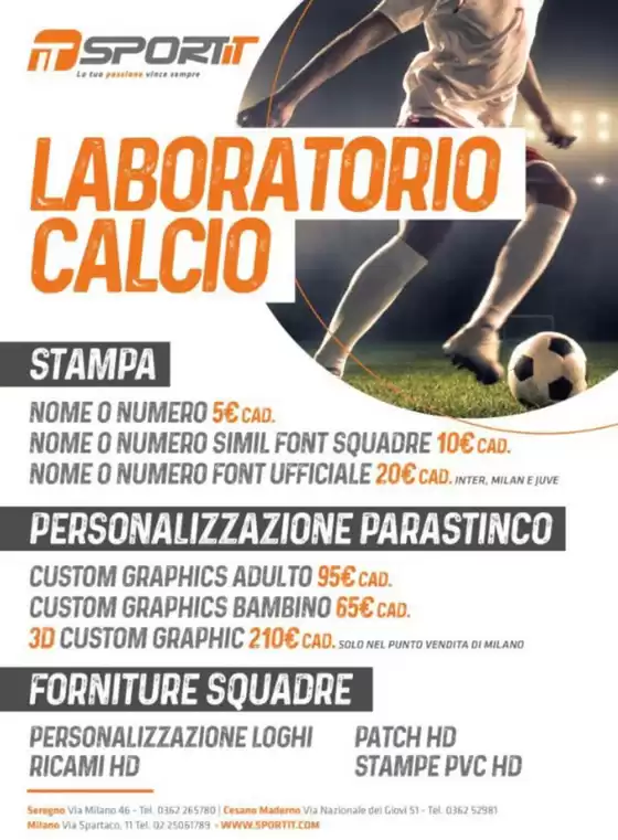 Volantino Sportit a Milano | Laboratorio calcio | 11/10/2024 - 31/12/2024