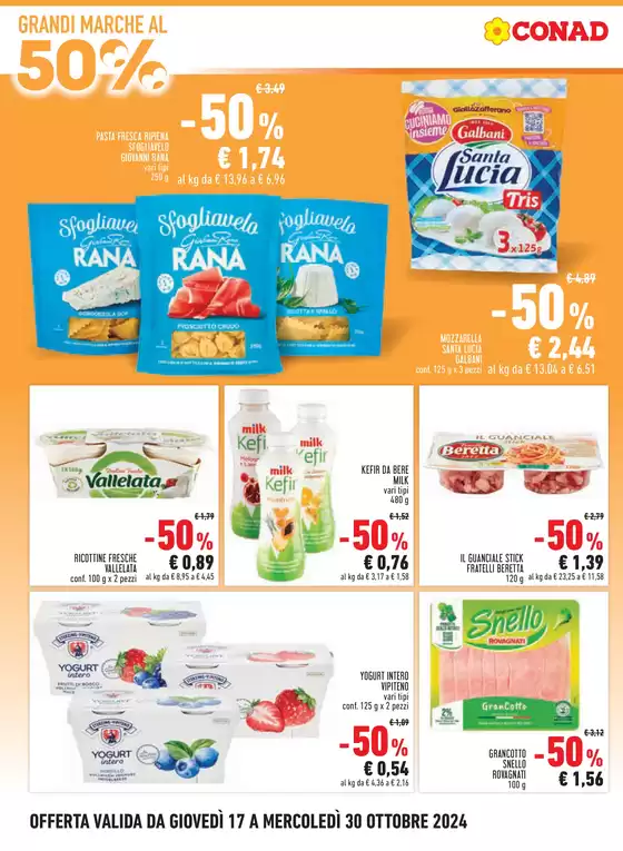 Volantino Conad City a Bologna | Grandi marche al 50% | 17/10/2024 - 30/10/2024