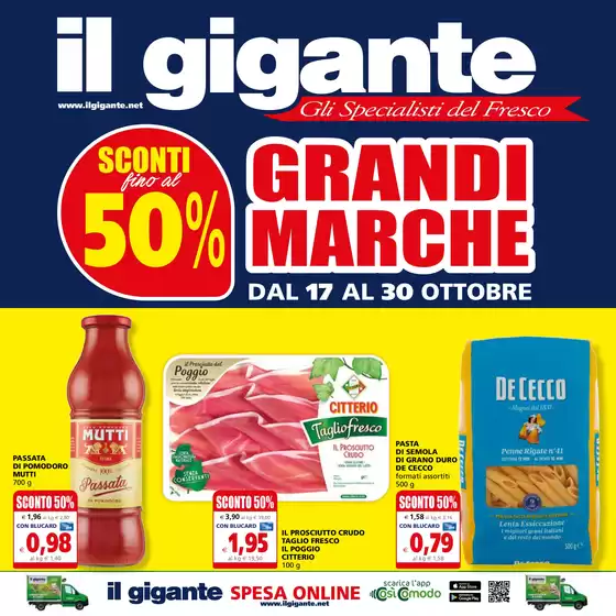 Volantino Il Gigante a Bergamo | Grandi Marche Sconti fino al 50% | 17/10/2024 - 30/10/2024