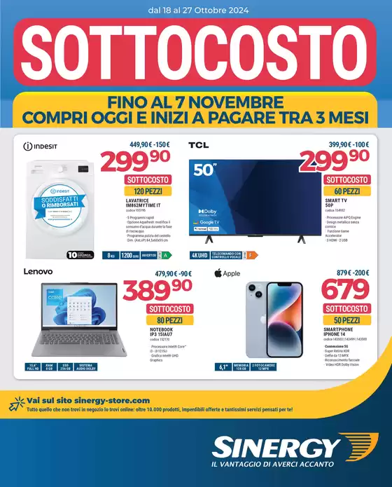 Volantino Sinergy a Roma | Sottocosto | 18/10/2024 - 7/11/2024