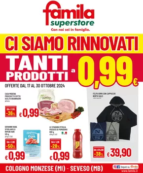 Volantino Famila Superstore a Milano | Tanti prodotti a 0,99 Euro | 17/10/2024 - 30/10/2024