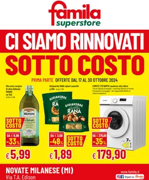 Volantino Famila Superstore a Milano | Sottocosto  | 17/10/2024 - 30/10/2024