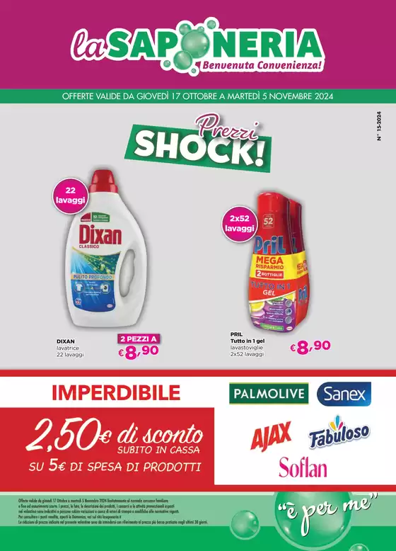 Volantino La Saponeria a Castel San Giovanni | Prezzi shock! | 17/10/2024 - 5/11/2024