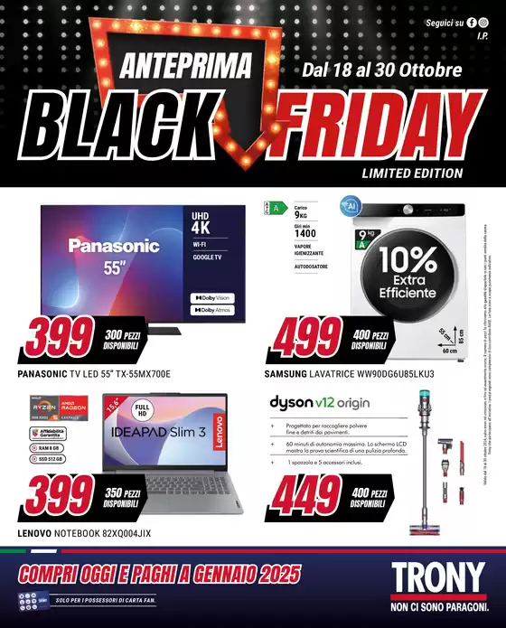 Volantino Trony a Torino | Anteprima Black friday | 18/10/2024 - 30/10/2024