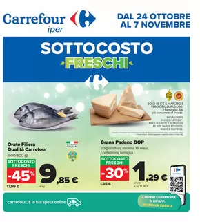 Volantino Carrefour Ipermercati a Pontedera | Sottocosto freschi  | 24/10/2024 - 7/11/2024