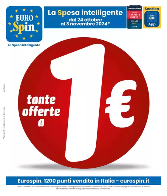 Volantino Eurospin a Siligo | Tante offerte a 1€ | 24/10/2024 - 3/11/2024