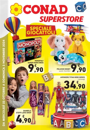 Offerte di Iper e super a Cerda | Speciale giocattoli in Conad Superstore | 23/10/2024 - 3/11/2024