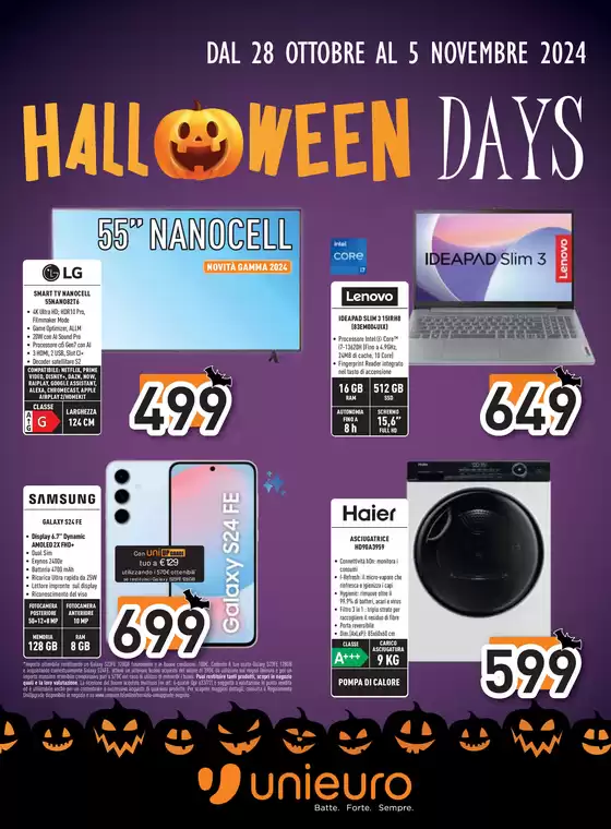 Volantino Unieuro a Vimodrone | Halloween days da Unieuro! | 28/10/2024 - 5/11/2024