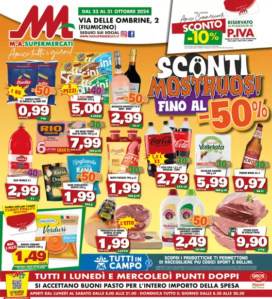 Volantino MA Supermercati | Sconti mostruosi | 23/10/2024 - 31/10/2024