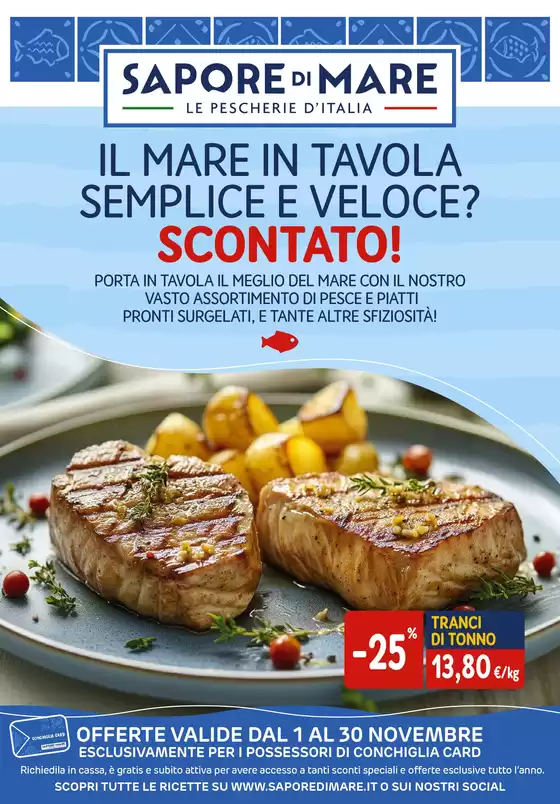 Volantino Sapore di Mare a Perugia | Il mare in tavola semplice e veloce? Scontato! | 1/11/2024 - 30/11/2024