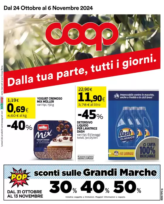 Volantino Coop a San Benedetto Val di Sambro | Dalla tua parte,tutti i giorni | 24/10/2024 - 6/11/2024