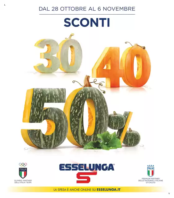 Volantino Esselunga a Roma | 30-40-50% | 28/10/2024 - 6/11/2024