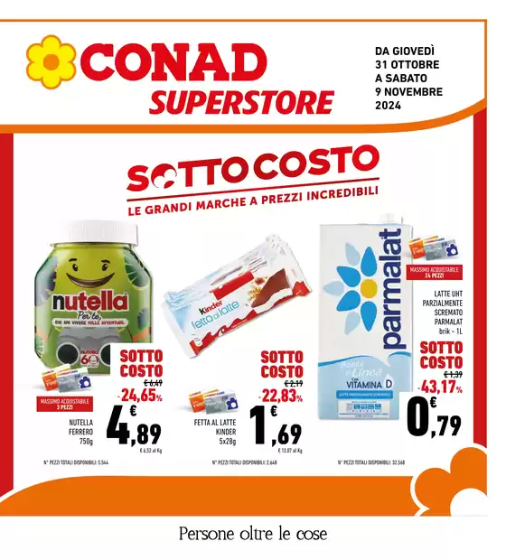 Volantino Conad Superstore a Gioia Tauro | Sottocosto | 31/10/2024 - 9/11/2024