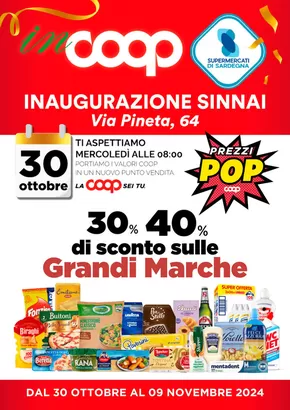 Offerte di Iper e super a Tertenia | Inaugurazione Sinnai  in Coop | 30/10/2024 - 9/11/2024