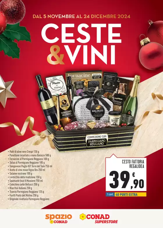 Volantino Spazio Conad a Cento | Catalogo ceste e vini | 5/11/2024 - 24/12/2024