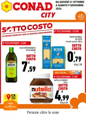 Offerte di Iper e super a Castrignano del Capo | SOTTOCOSTO in Conad City | 31/10/2024 - 9/11/2024