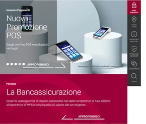 Offerte di Banche e Assicurazioni a Tursi | Incassi e Pagamenti in MPS | 29/10/2024 - 30/11/2024