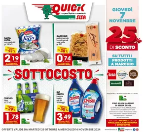 Offerte di Iper e super a Montalbano Jonico | Sottocosto in Quick Sisa | 29/10/2024 - 6/11/2024