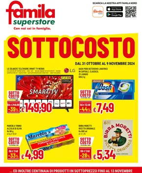 Volantino Famila Superstore a Mirandola | Sottocosto | 31/10/2024 - 9/11/2024