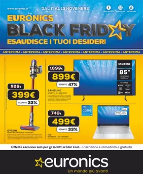 Volantino Euronics a Varco Sabino | Black Friday - Esaudisci i tuoi desideri | 1/11/2024 - 13/11/2024