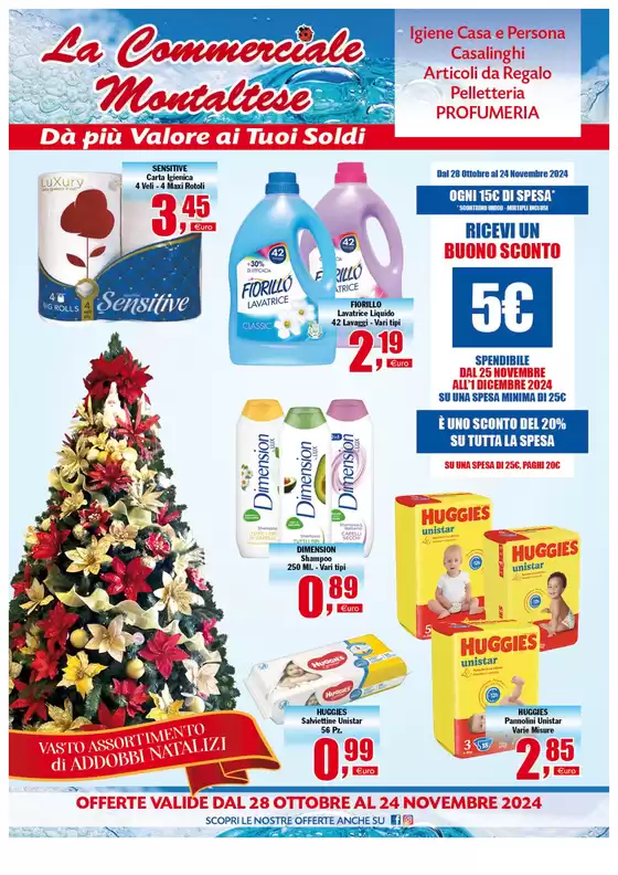 Volantino La Commerciale Montaltese a Montalto Uffugo | Ricevi un buono sconto 5 euro  | 31/10/2024 - 24/11/2024