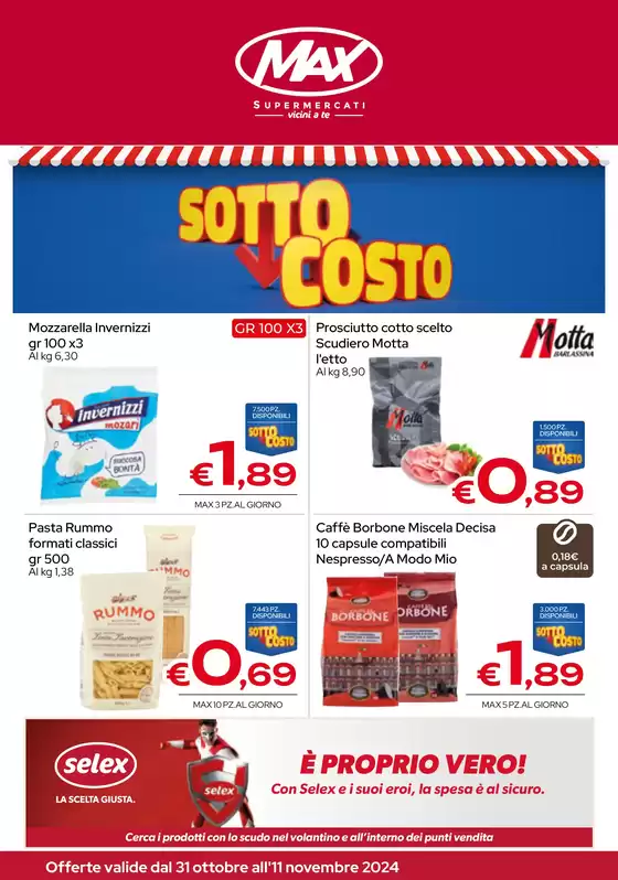 Volantino Max Supermercati a Milazzo | Sotto costo | 31/10/2024 - 11/11/2024