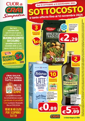 Offerte di Iper e super a Tresnuraghes | Sottocosto  in Crai | 31/10/2024 - 12/11/2024