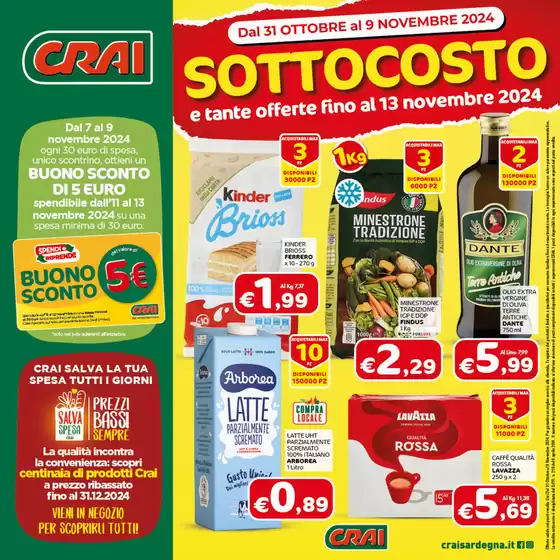 Volantino Crai a Sassari | Sottocosto  | 31/10/2024 - 13/11/2024