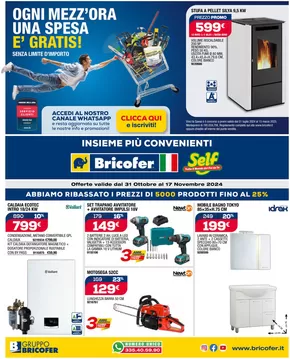 Volantino Bricofer a Trieste | Abbiamo ribassato i prezzi di 5000 prodotti fino al 25% | 1/11/2024 - 17/11/2024