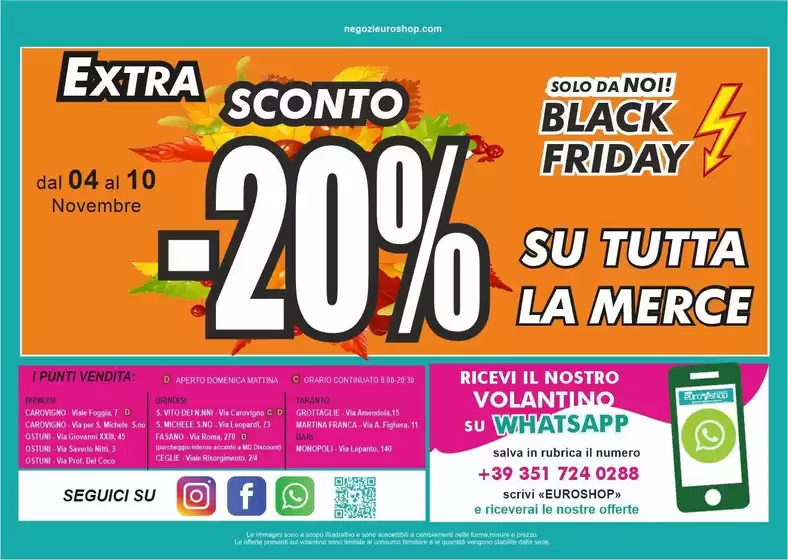 Volantino EUROSHOP Monopoli a Ostuni | Prezzi Imbattibili | 4/11/2024 - 10/11/2024