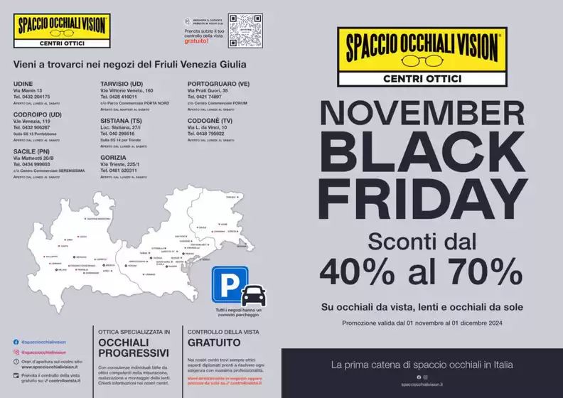 Volantino Spaccio Occhiali Vision a Gorizia | November black friday | 4/11/2024 - 1/12/2024