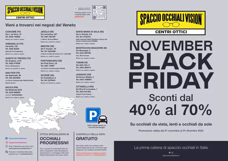 Volantino Spaccio Occhiali Vision a Santa Maria di Sala | November black friday | 4/11/2024 - 1/12/2024